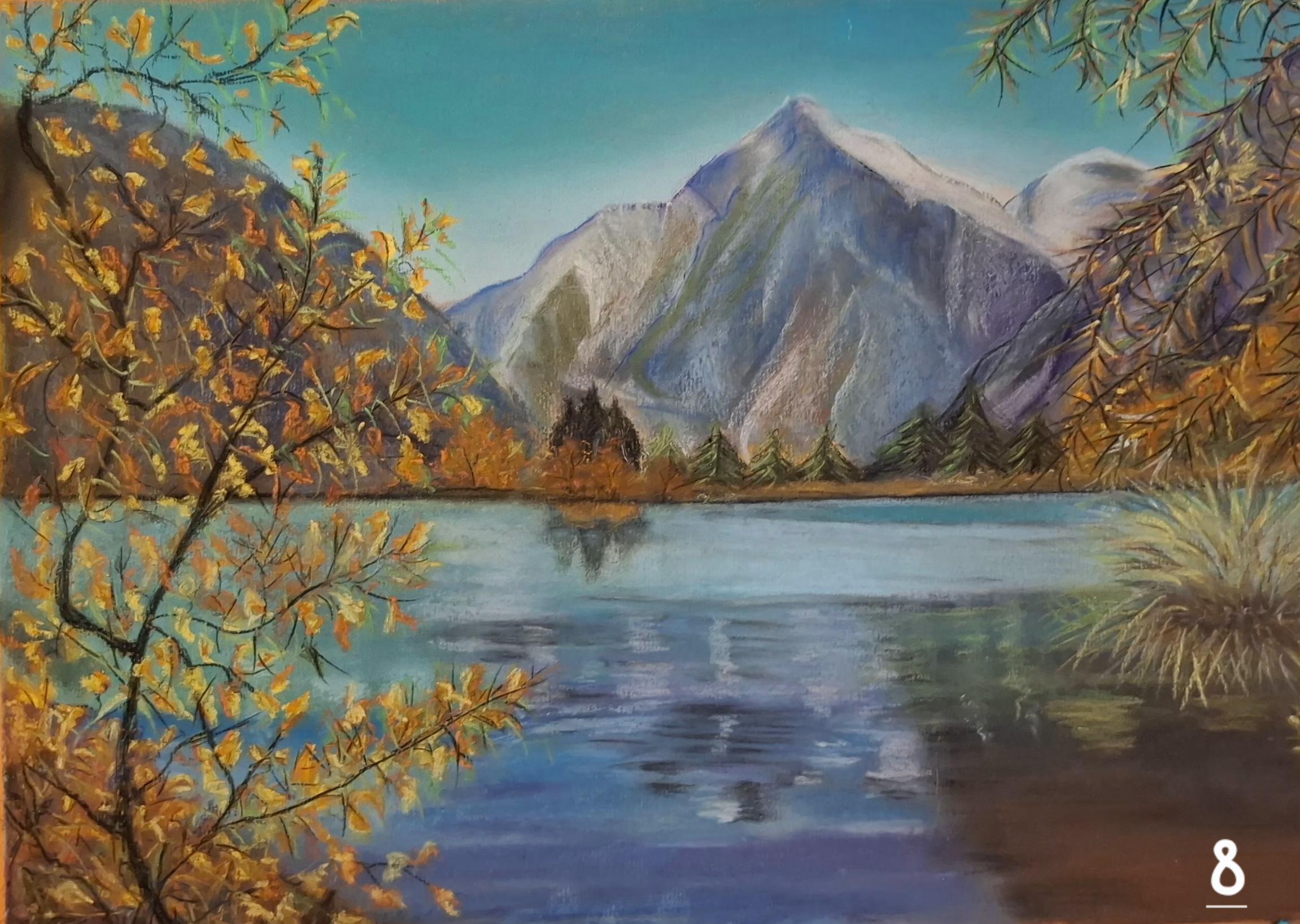 Lac du Buclet Automne - Pastel sec 47x31 par Marie-Ange Amatulli